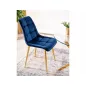   Chic Elegance Bársony Étkezőszék Tengerészkék Arany Lábakkal