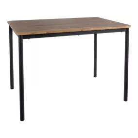 City Artisan Tölgy Étkezőasztal Fekete Fém Vázzal