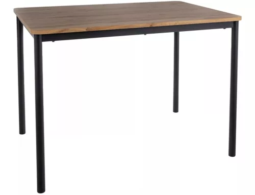 City Artisan Tölgy Étkezőasztal Fekete Fém Vázzal