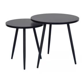 Cleo Kerek MDF Fekete Dohányzóasztal Szett