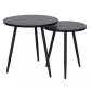 Cleo Kerek MDF Fekete Dohányzóasztal Szett