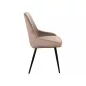   Cobe Velvet Bársony Étkezőszék Sötét Bézs Fekete Fém Lábakkal