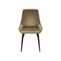   Cobe Velvet Olíva Bársony Étkezőszék Fekete Fém Lábakkal