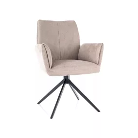   Coco II Vardo Forgó Étkezőszék Bézs Szövet Fekete Vázzal