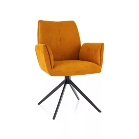   Coco II Vardo Forgó Étkezőszék Curry Szövet Fekete Vázzal