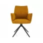   Coco II Vardo Forgó Étkezőszék Curry Szövet Fekete Vázzal