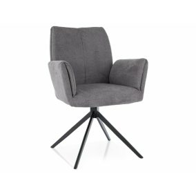   Coco II Vardo Forgó Étkezőszék Szürke Szövet Fekete Fém Vázzal
