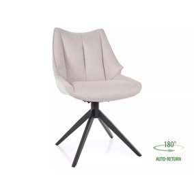   Coda Brego Forgó Étkezőszék Világos Bézs Szövettel Fekete Vázzal