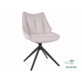   Coda Brego Forgó Étkezőszék Világos Bézs Szövettel Fekete Vázzal