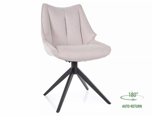 Coda Brego Forgó Étkezőszék Világos Bézs Szövettel Fekete Vázzal