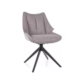   Coda Brego Forgó Étkezőszék Szürke Szövet Fekete Vázzal