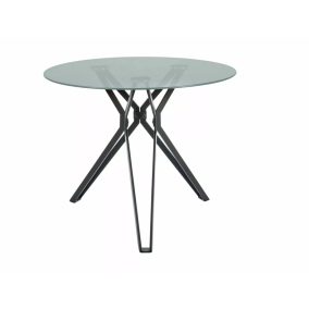 Colt Modern Kerek Üvegasztal Matt Fekete Vázzal