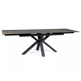   Columbus Ceramic Bővíthető Étkezőasztal Edzett Üveg-Kerámia Barna-Fekete