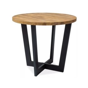 Cono Kerek Tölgyfa Étkezőasztal Fekete Fém Vázzal