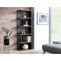   Corner Modern Wotan Tölgy-Fekete Nyitott Polcos Könyvespolc
