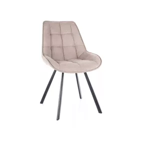  Corso Vardo Kárpitozott Étkezőszék Bézs Szövet Fekete Fém Vázzal