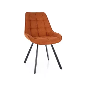   Corso Vardo Étkezőszék Fahéjbarna Kárpittal Fekete Fém Vázzal