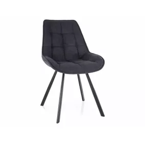   Corso Vardo Modern Étkezőszék Grafitszürke Kárpittal Fekete Fém Vázzal