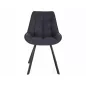   Corso Vardo Modern Étkezőszék Grafitszürke Kárpittal Fekete Fém Vázzal