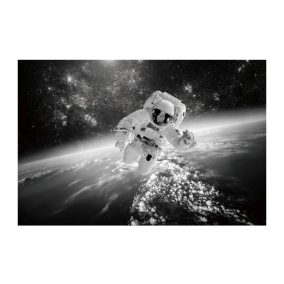 Űrhajós Edzett Üvegkép Fekete-Fehér 120x80