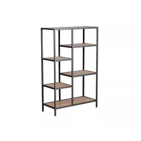 Costa Modern Tölgy Polcos Állvány Fekete Fém Vázzal