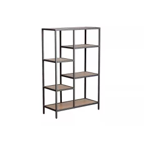 Costa Modern Tölgy Polcos Állvány Fekete Fém Vázzal