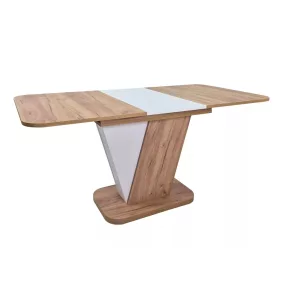   Crocus N Bővíthető Étkezőasztal Laminált Tölgy-Fehér Modern