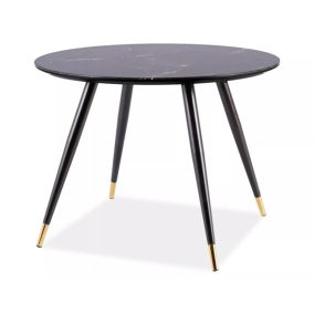 Cyryl II Luxus Kerek Étkezőasztal Márvány Fekete-Arany