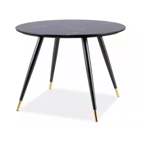 Cyryl II Luxus Kerek Étkezőasztal Márvány Fekete-Arany