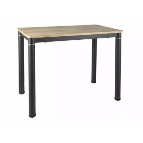 Damar Artisan MDF Étkezőasztal Tölgy-Fekete Fém Vázzal