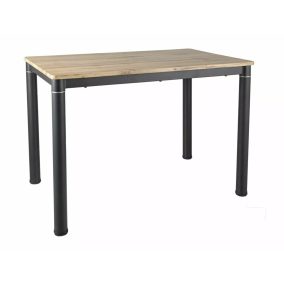   Damar Artisan Téglalap MDF Étkezőasztal Antik Tölgy Fekete Vázzal