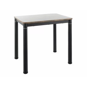 Damar Vintage MDF Étkezőasztal Dió-Fekete Fém Lábakkal