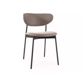 Dan Modern Mikroszálas Étkezőszék Bézs Fekete Vázzal