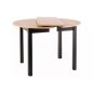  Dante Kinyitható Artisan Tölgy Étkezőasztal Fekete Lábakkal