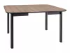 Dante II Kinyitható Étkezőasztal Artisan Tölgy Asztallap Matt Fekete Váz