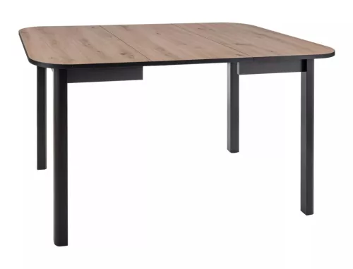 Dante II Kinyitható Étkezőasztal Artisan Tölgy Asztallap Matt Fekete Váz