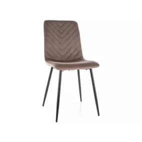   Daren Velvet Bársony Étkezőszék Cappuccino Geometrikus Steppelt