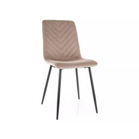   Daren Velvet Bársony Étkezőszék Sötétbézs Chevron Mintával