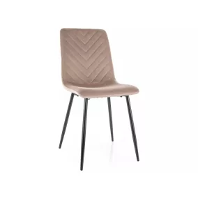  Daren Velvet Bársony Étkezőszék Sötétbézs Chevron Mintával