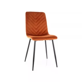   Daren Velvet Bársony Étkezőszék Fahéjbarna Chevron Mintával
