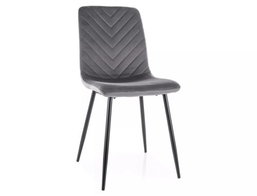 Daren Velvet Bársony Étkezőszék Szürke Chevron Mintával