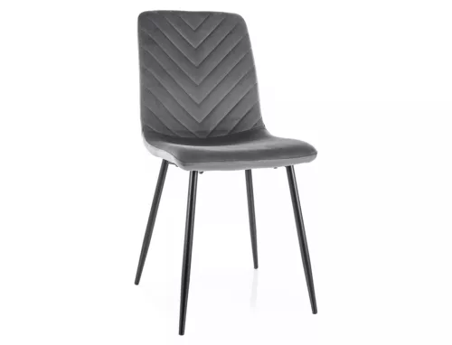 Daren Velvet Bársony Étkezőszék Szürke Chevron Mintával