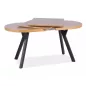   Domingo II Bővíthető Tölgy Étkezőasztal Fekete Fém Lábakkal