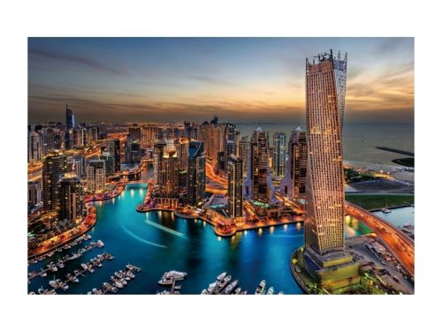 Dubai Marina Edzett Üvegkép 120x80 UV-Álló