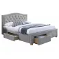 Electra Premium Szürke Kárpitozott Tárolós Franciaágy