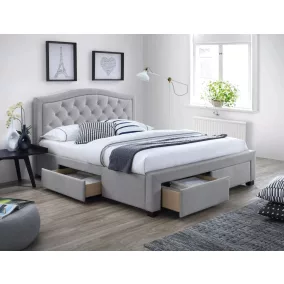 Electra Premium Szövet Ágy Szürke Tároló Fiókokkal