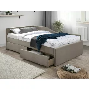 Eliot Velvet Bársony Tárolós Ágy Sötétbézs 120x200