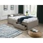 Eliot Velvet Bársony Tárolós Ágy Sötétbézs 120x200