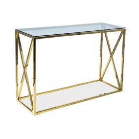 Elise Arany Konzolasztal Edzett Füstüveg Lappal