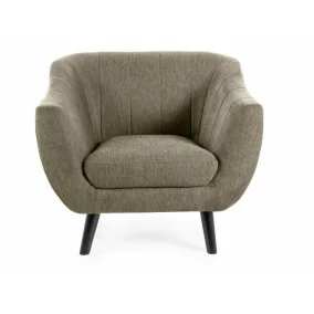   Elite Brego Kényelmes Fotel Olívazöld Szövet Wenge Lábakkal